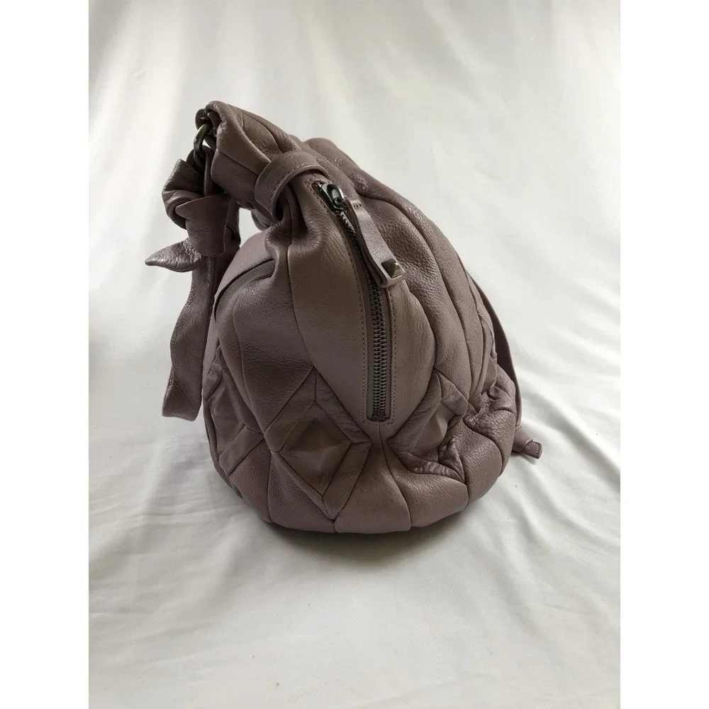 Elliott Lucca Dusty Pink Leather Hobo Shoulder Bag Slouchy Boho Handbag